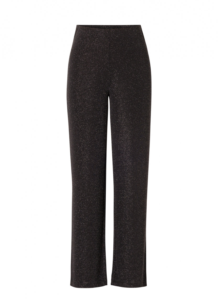 Yest - Evanna sparilegar glitter buxur með víðu sniði - 84 cm