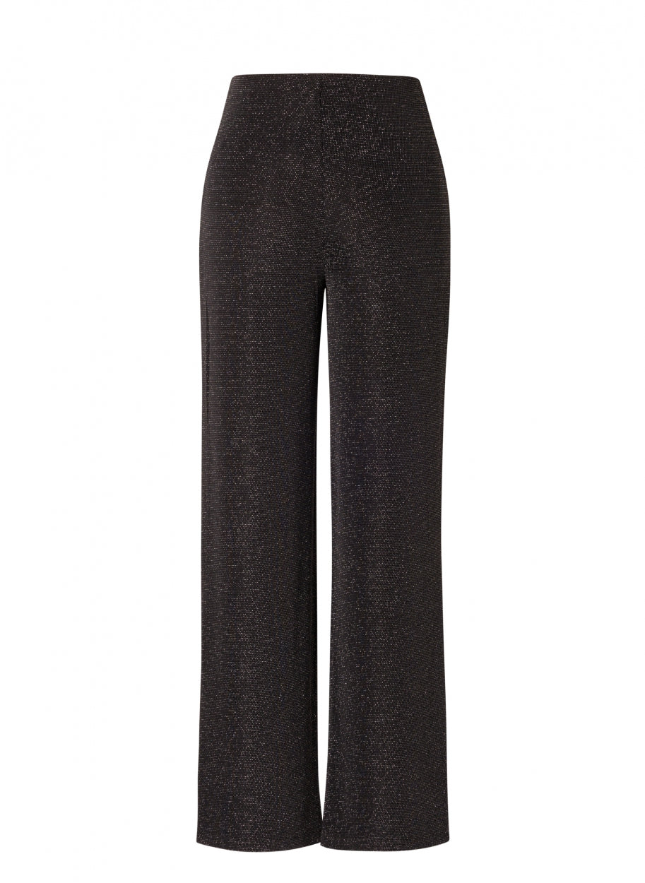 Yest - Evanna sparilegar glitter buxur með víðu sniði - 84 cm