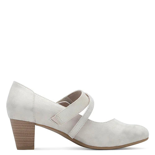 Jana - Gylltir hælaskór með bandi yfir rist