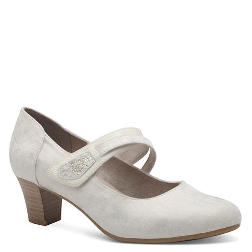 Jana - Gylltir hælaskór með bandi yfir rist