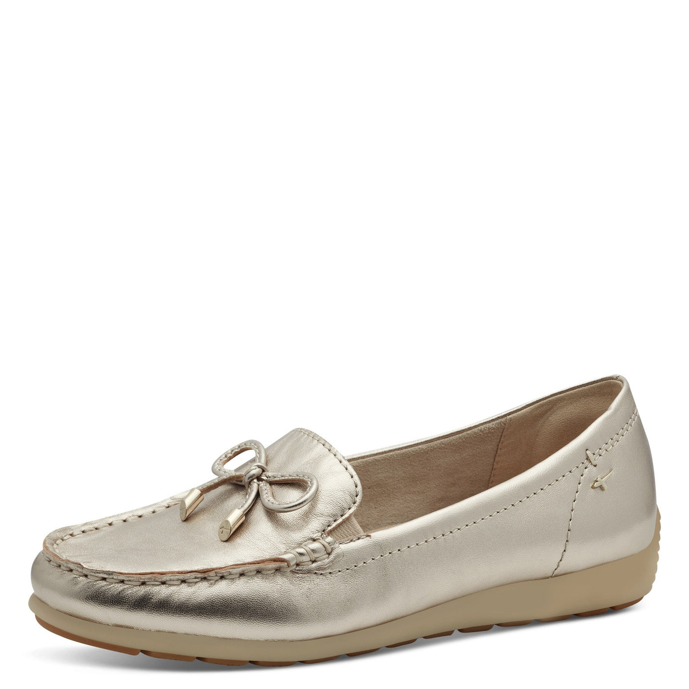 Tamaris Comfort - Leður mokkasínur með slaufu