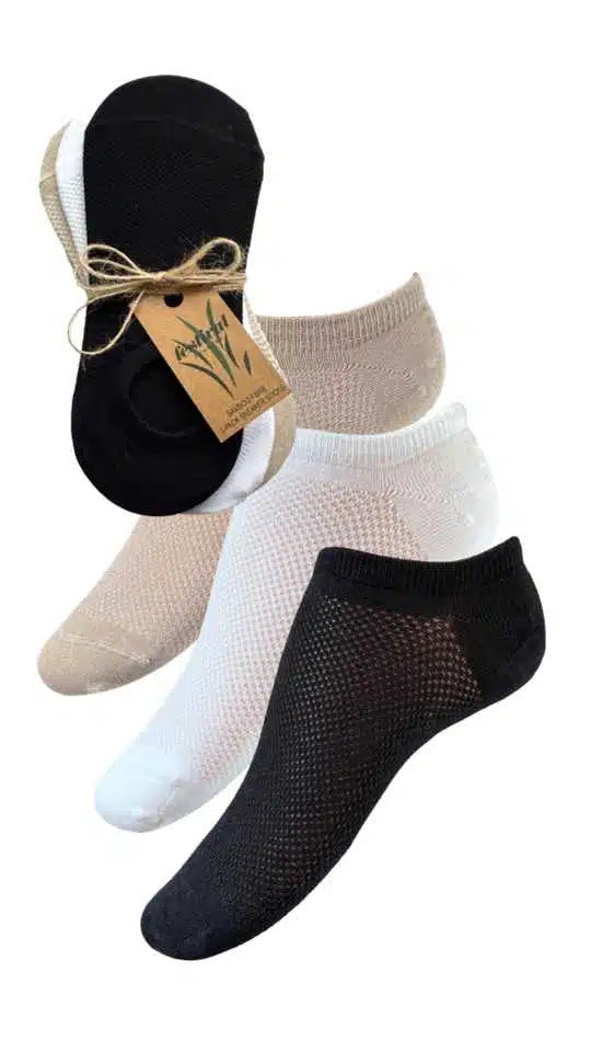 Festival bambus ökklasokkar 3 pör í pakka