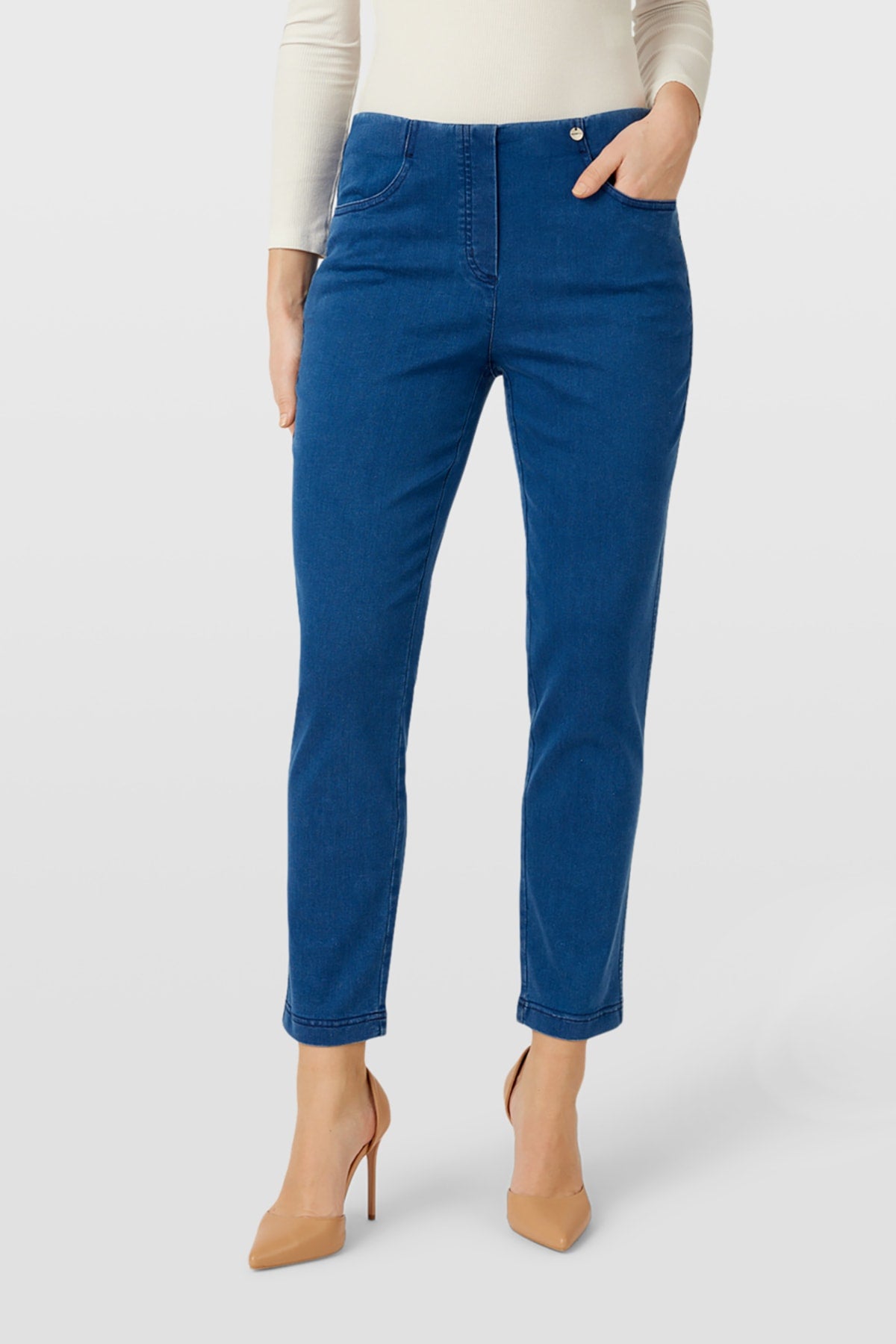 Robell - Bella 09 gallabuxur með vösum, ökklasídd