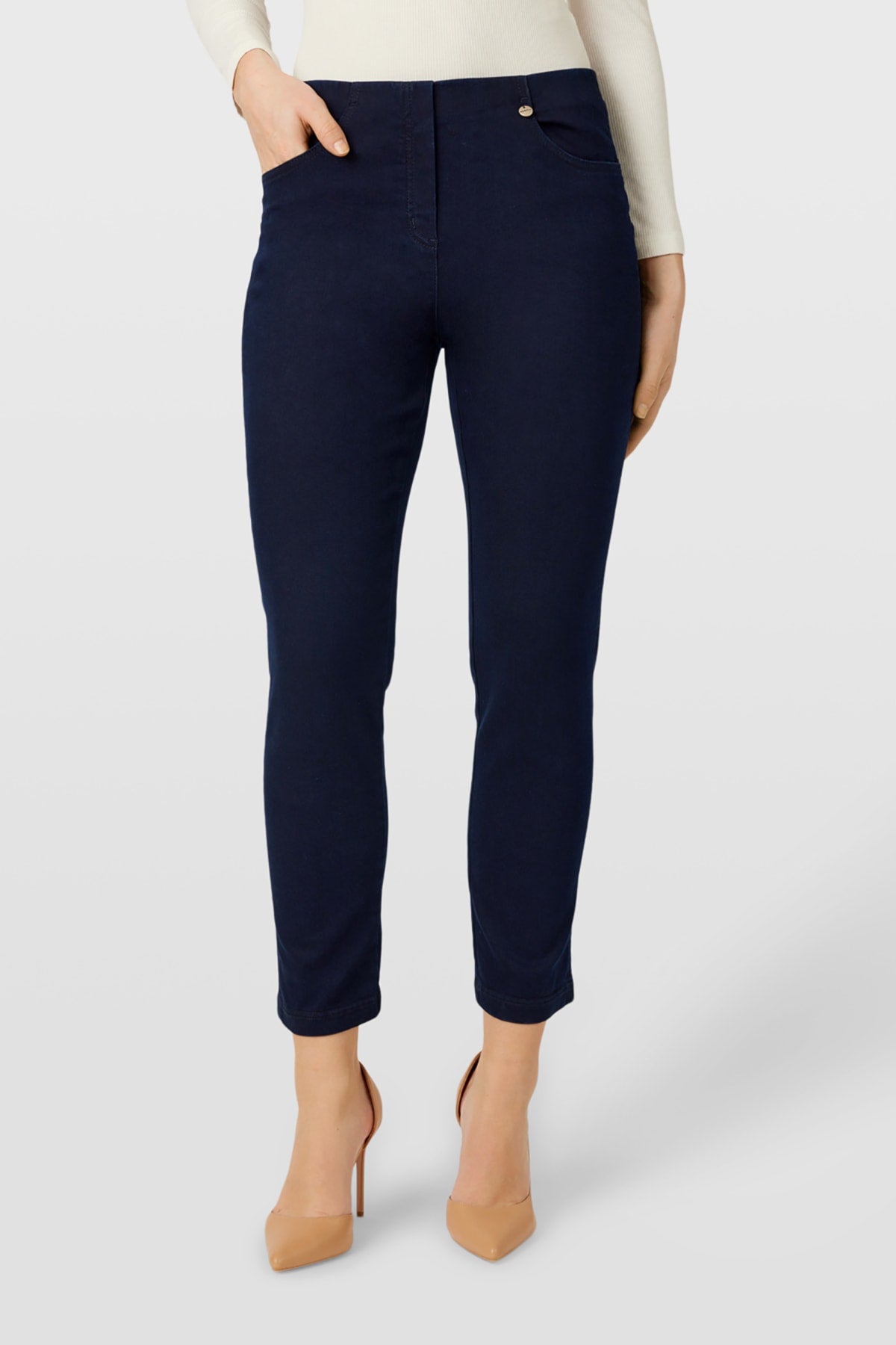 Robell - Bella 09 gallabuxur með vösum, ökklasídd