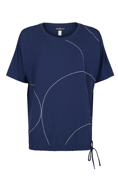 Habella - Alida stuttermabolur með skrautsteinum