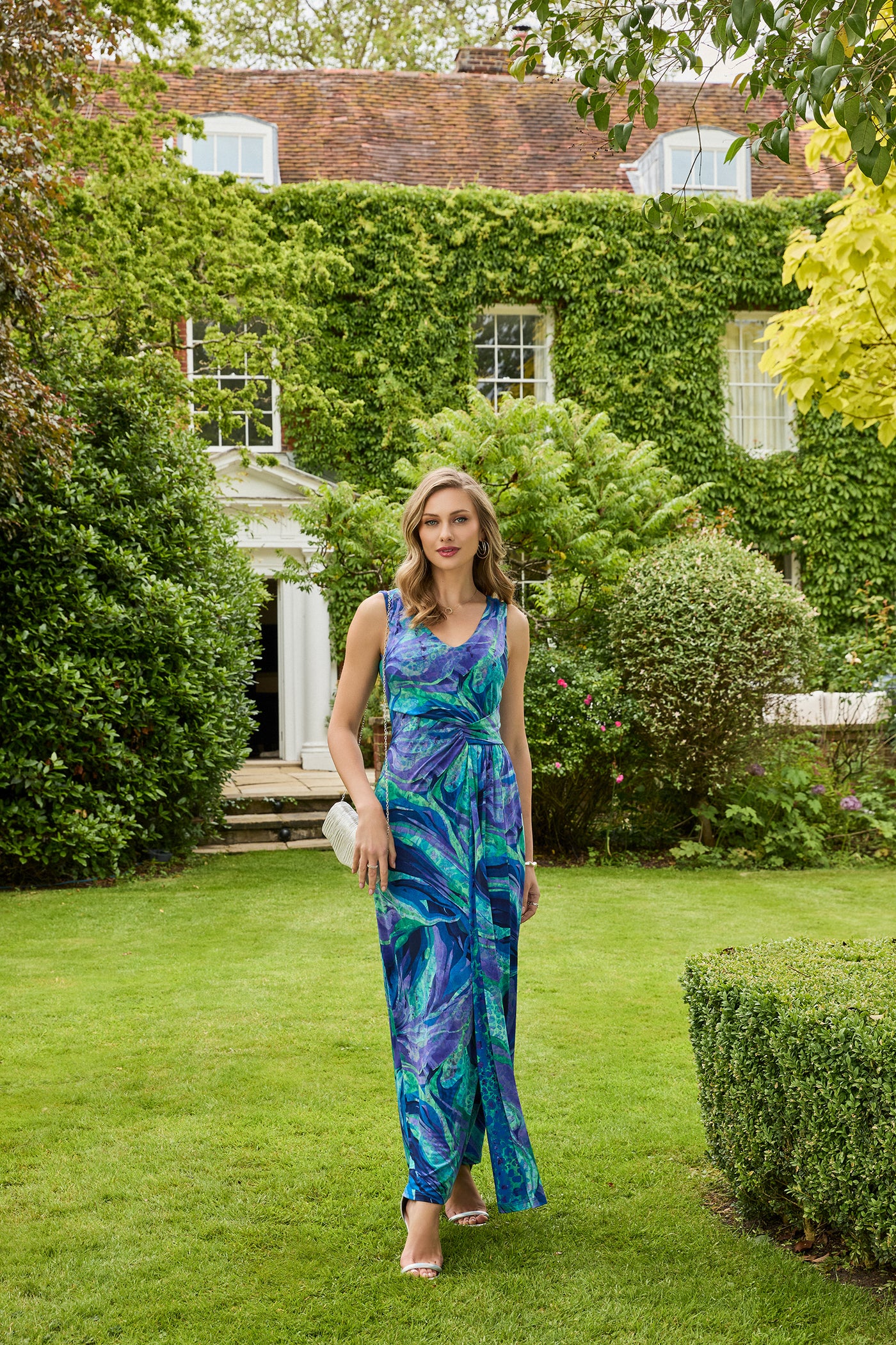 Tia - Erica mynstraður ermalaus kjóll