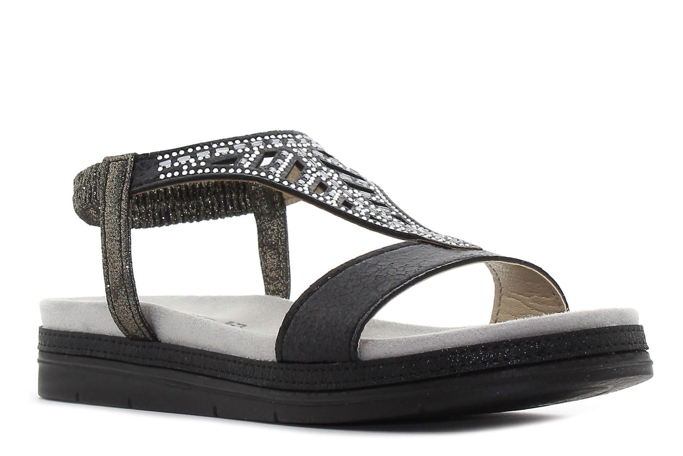 Tamaris - leður sandalar með bling