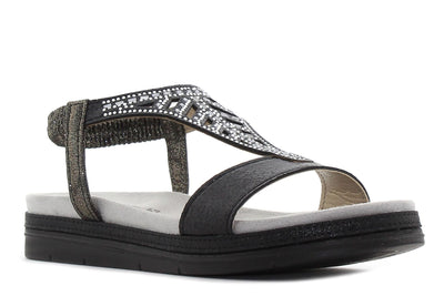 Tamaris - leður sandalar með bling