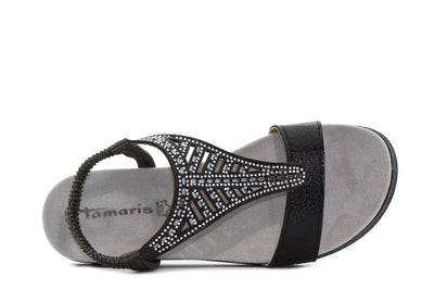 Tamaris - leður sandalar með bling