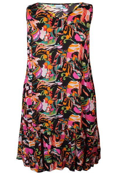 Zhenzi - Gody síður ermalauskjóll með mynstri