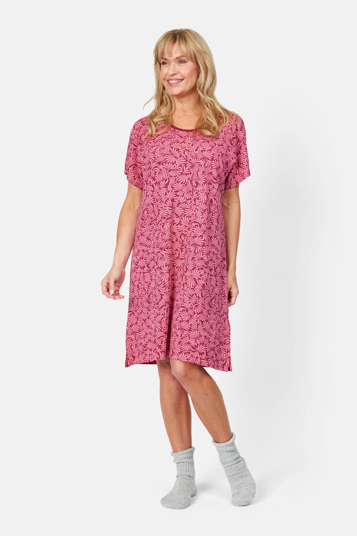 Brandtex - Phoebe mynstraður náttkjóll