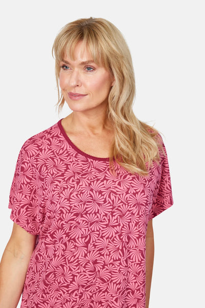 Brandtex - Phoebe mynstraður náttkjóll