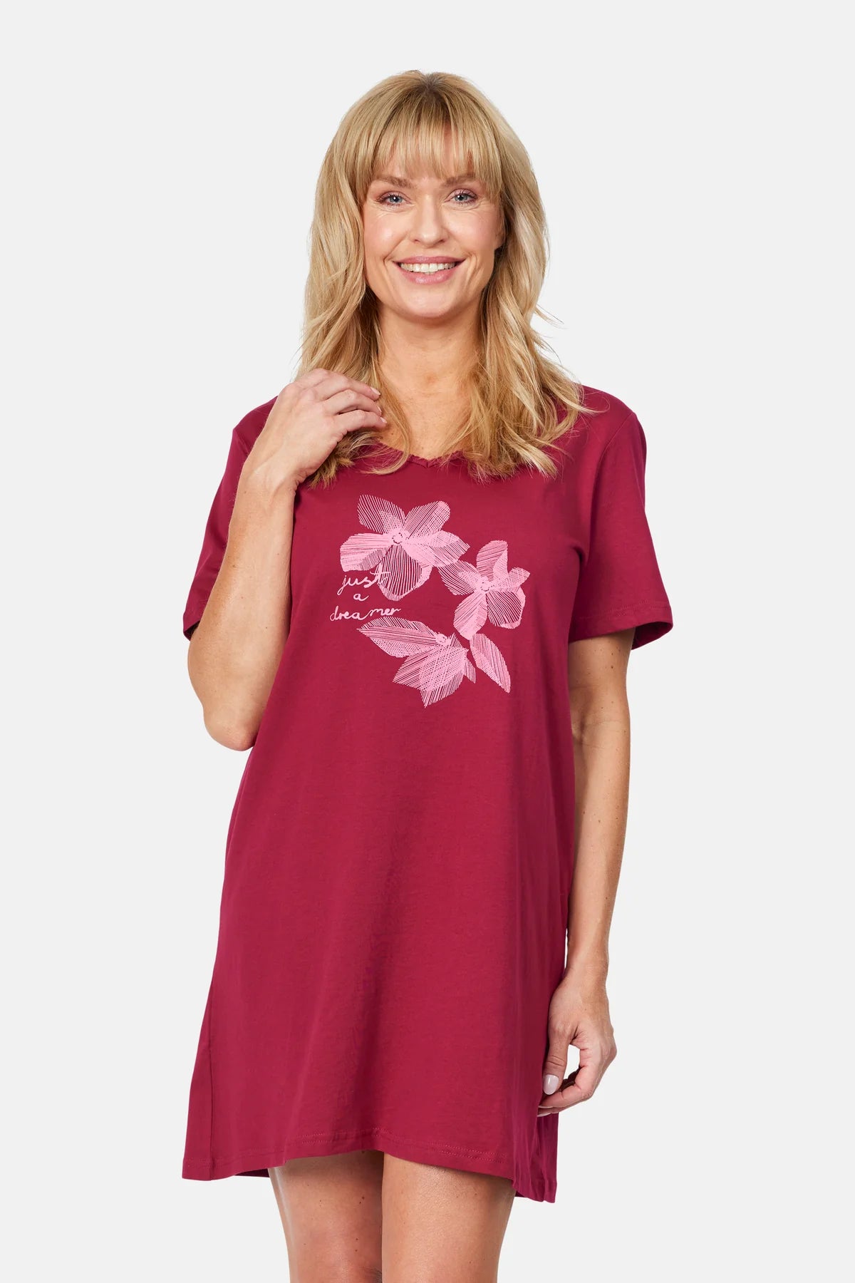 Brandtex - Lauryn náttkjóll með blómum