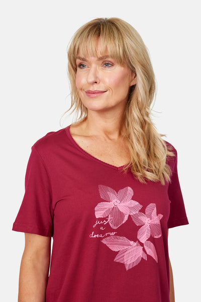 Brandtex - Lauryn náttkjóll með blómum