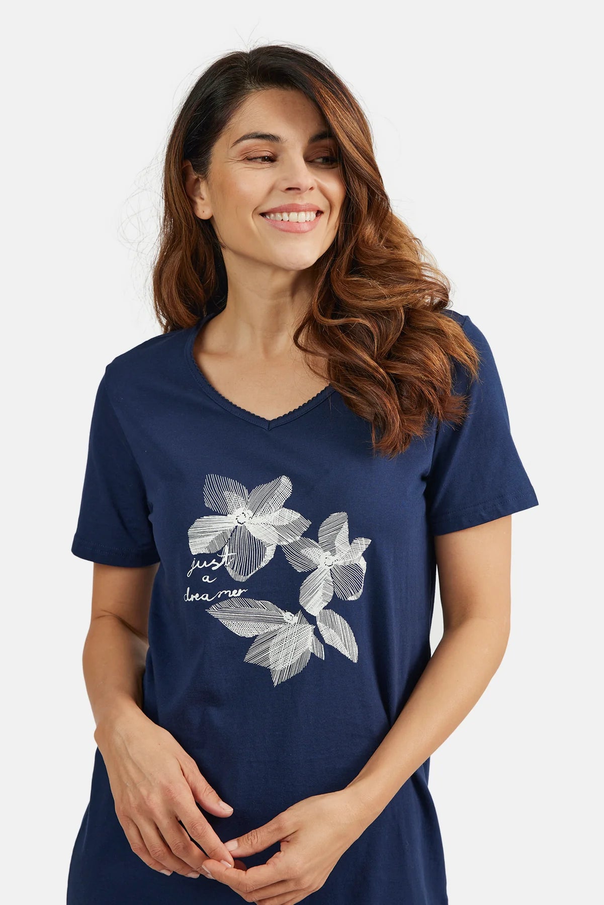 Brandtex - Lauryn náttkjóll með blómum