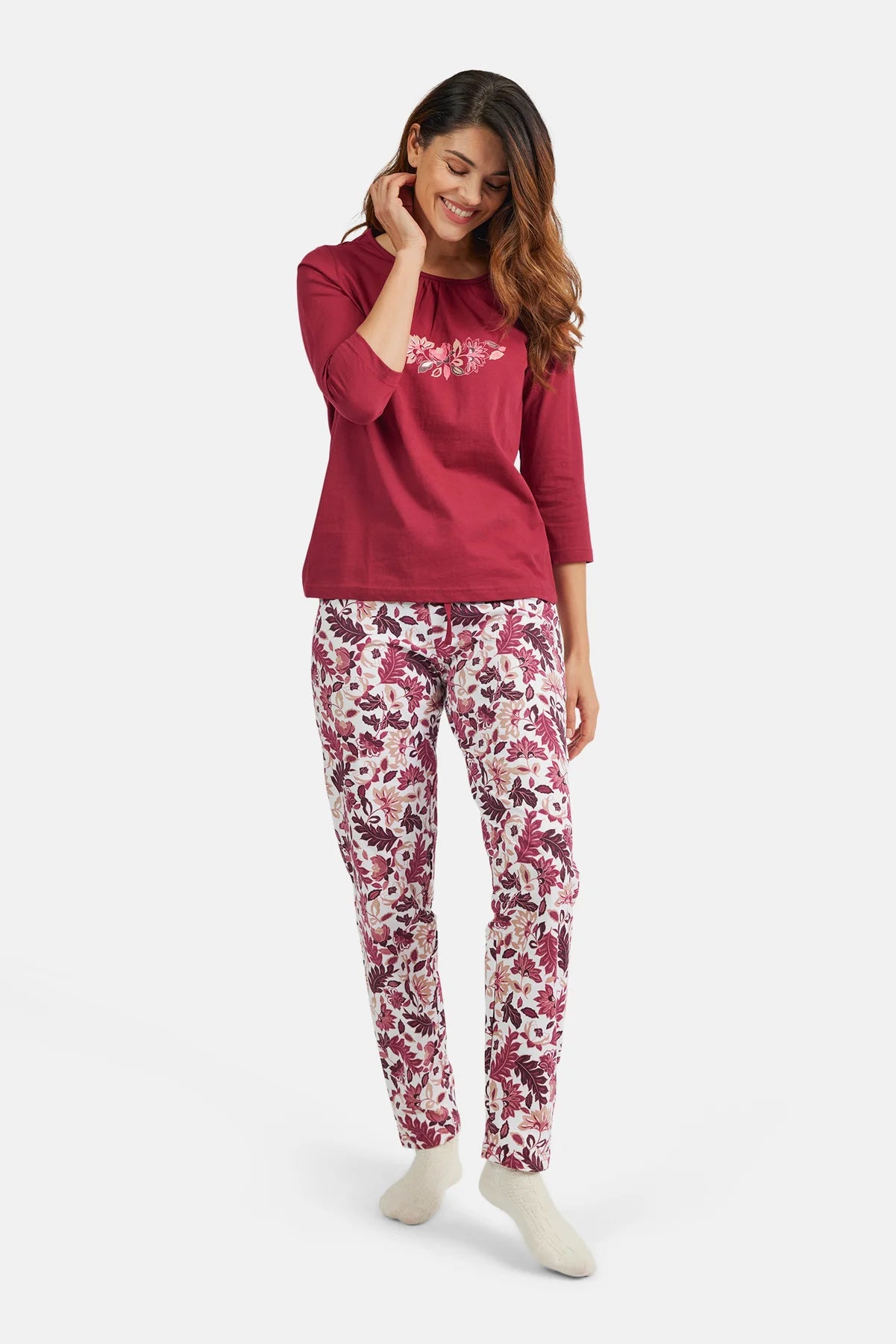 Brandtex - Averi náttföt með blómamynstri