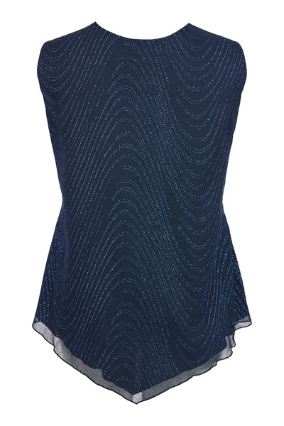 Godske -  Teigen ermalaus blússa með glitter