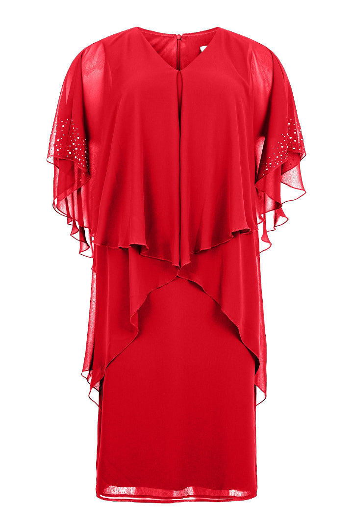 Godske - Hannah shiffon kjóll með skrautsteinum