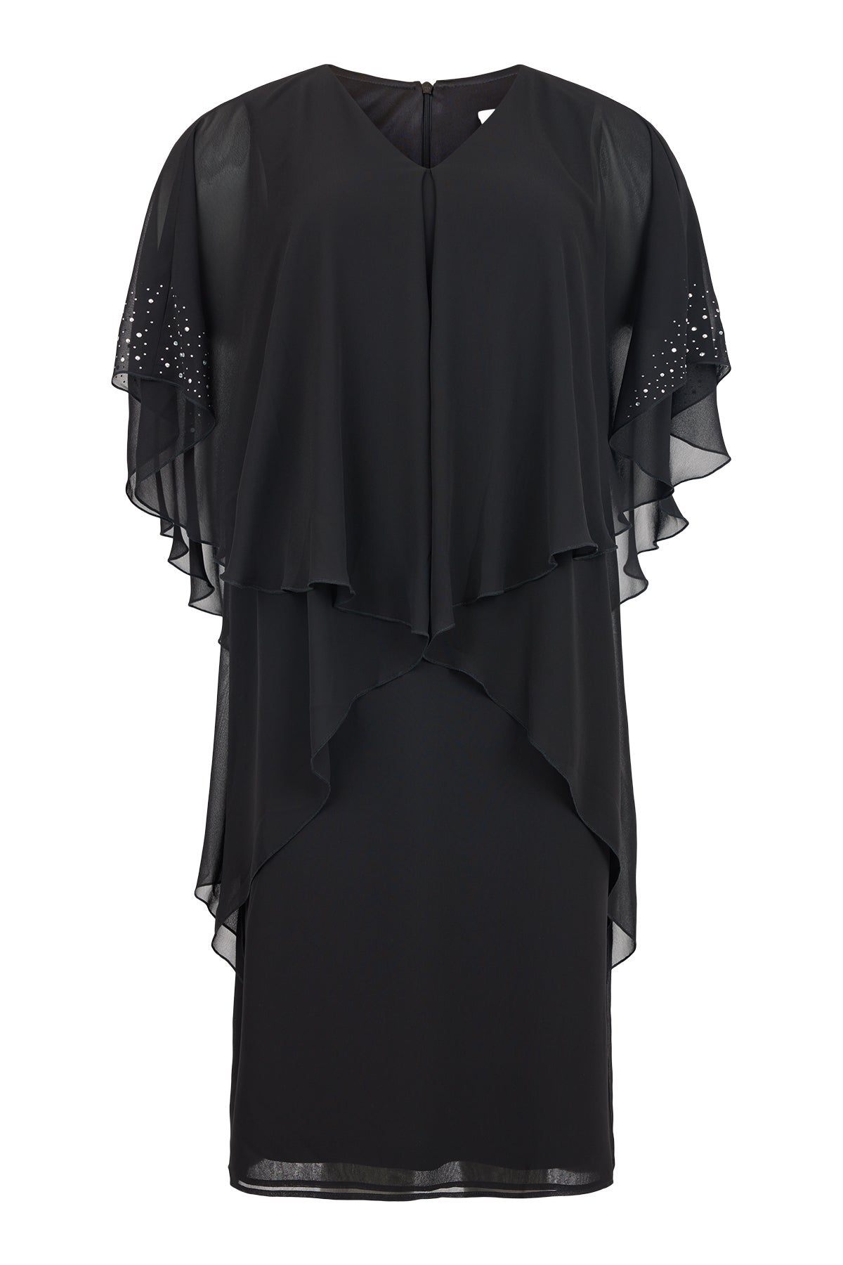 Godske - Hannah shiffon kjóll með skrautsteinum