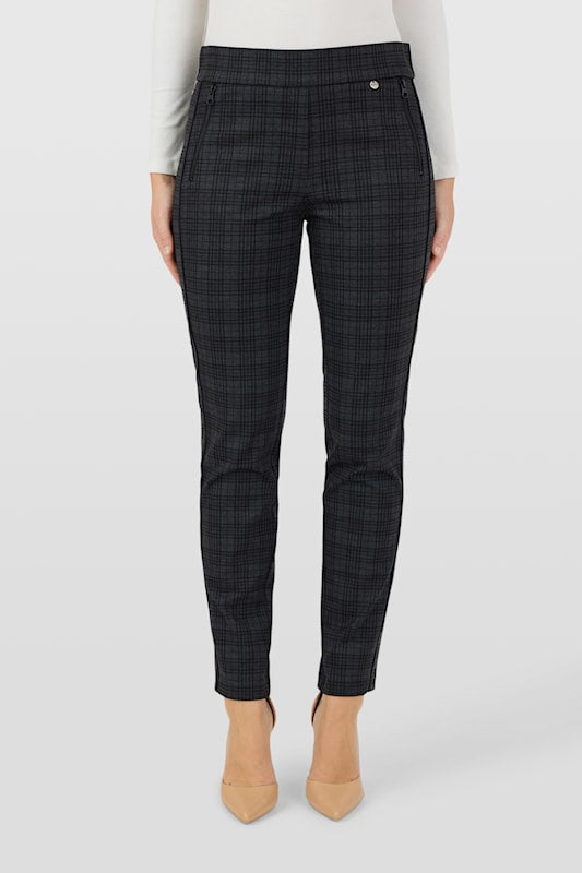 Robell - Rita buxur grá köflóttar - 75 cm