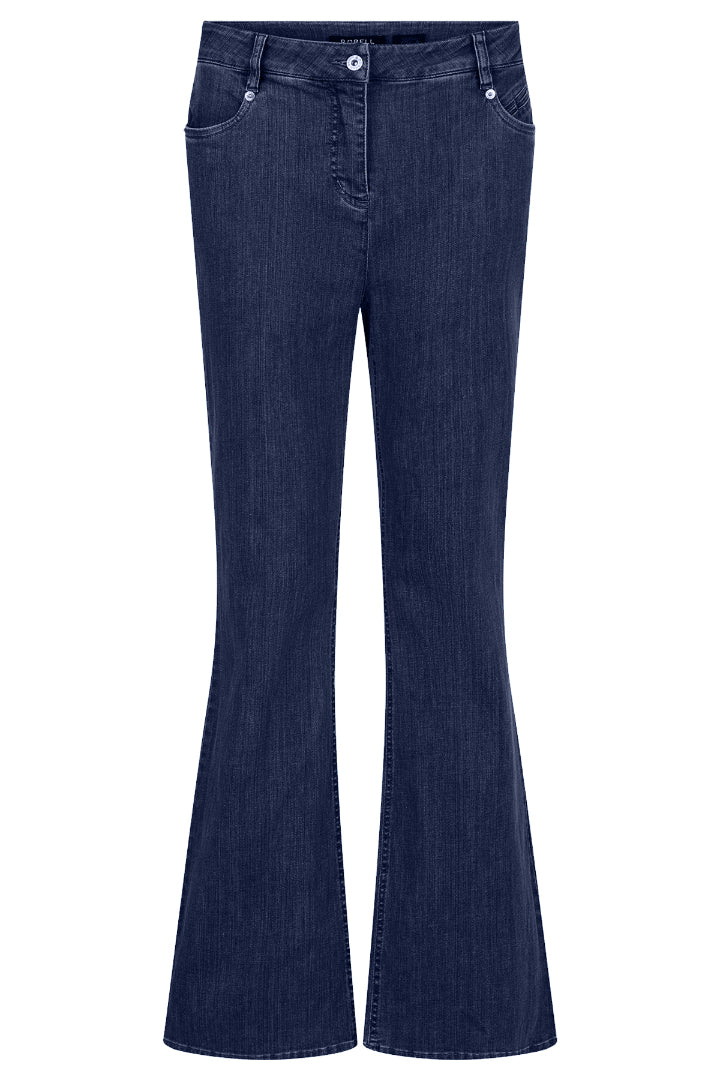 Robell - Joella útvíðar bómullar gallabuxur - 82 cm