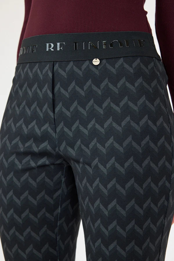 Robell - Joella 09 mynstraðar útvíðar ökklabuxur