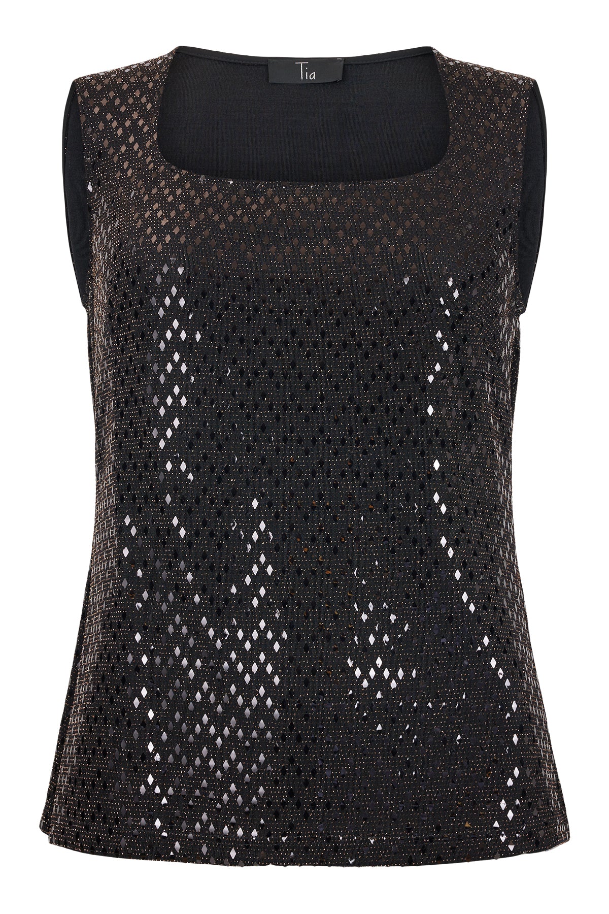 Tia - Hallie sparilegur toppur með tíglum