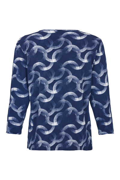 Bassini - Leanna mynstraður kvartermabolur