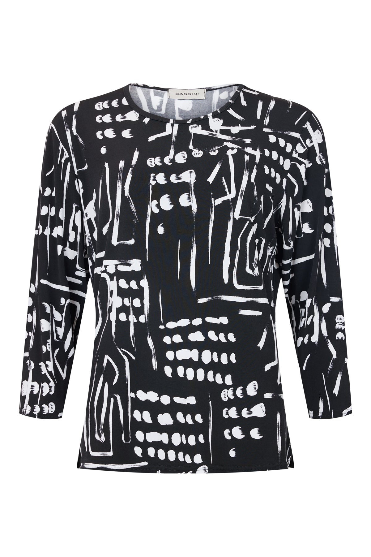 Bassini - Krista mynstraður kvartermabolur