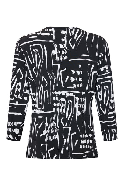 Bassini - Krista mynstraður kvartermabolur