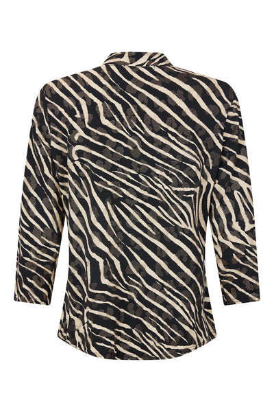 Bassini - Nathalia blússa með dýramynstri