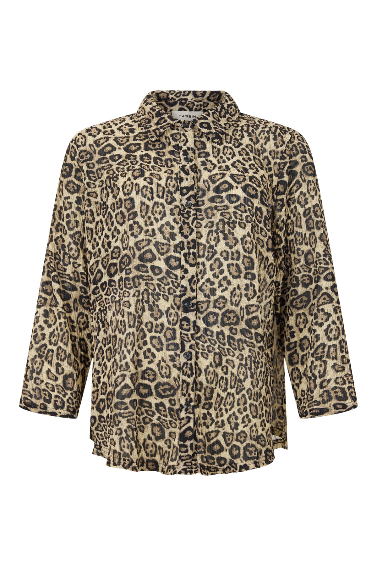 Bassini - Justine plíseruð skyrta með hlébarðamynstri