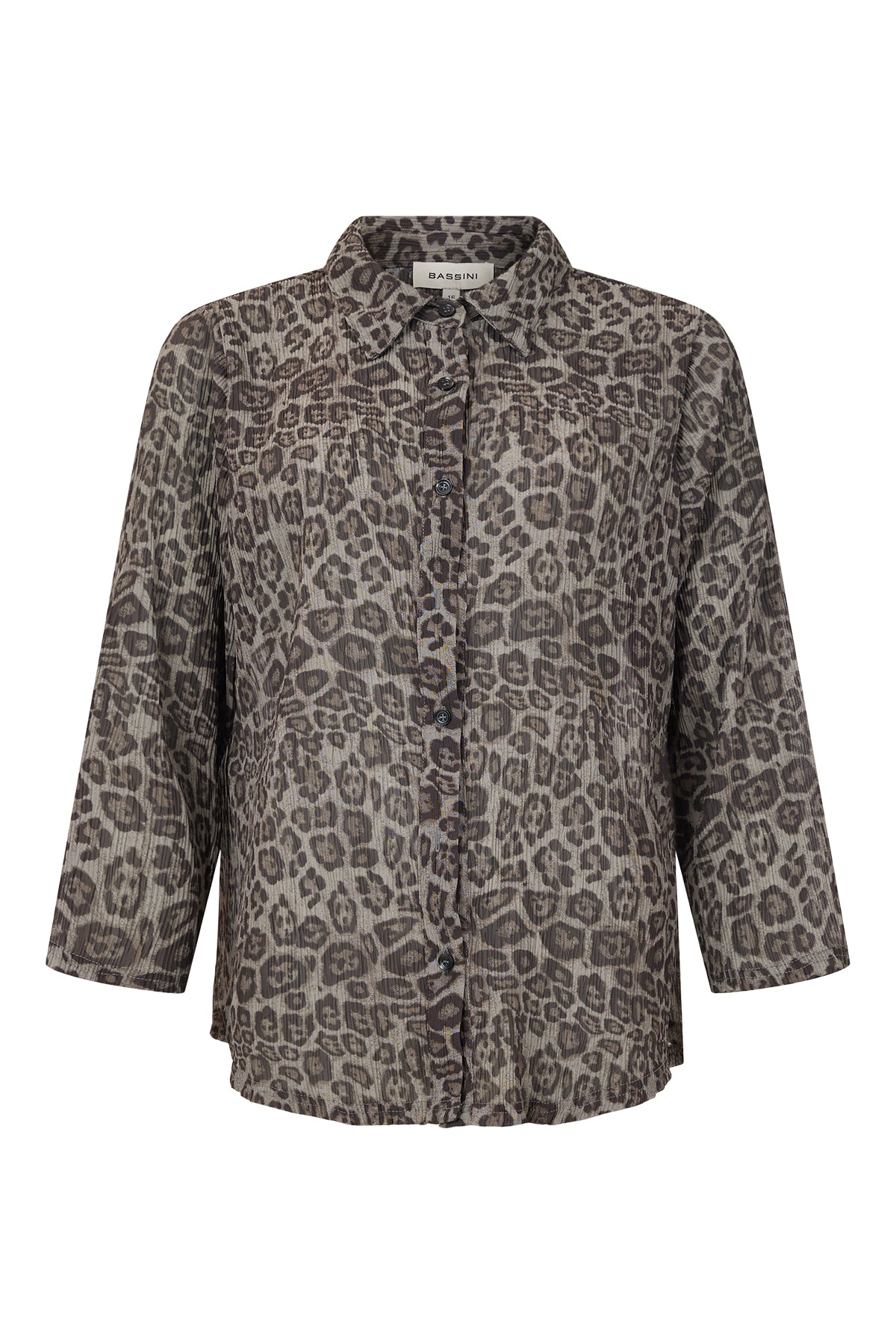 Bassini - Justine plíseruð skyrta með hlébarðamynstri