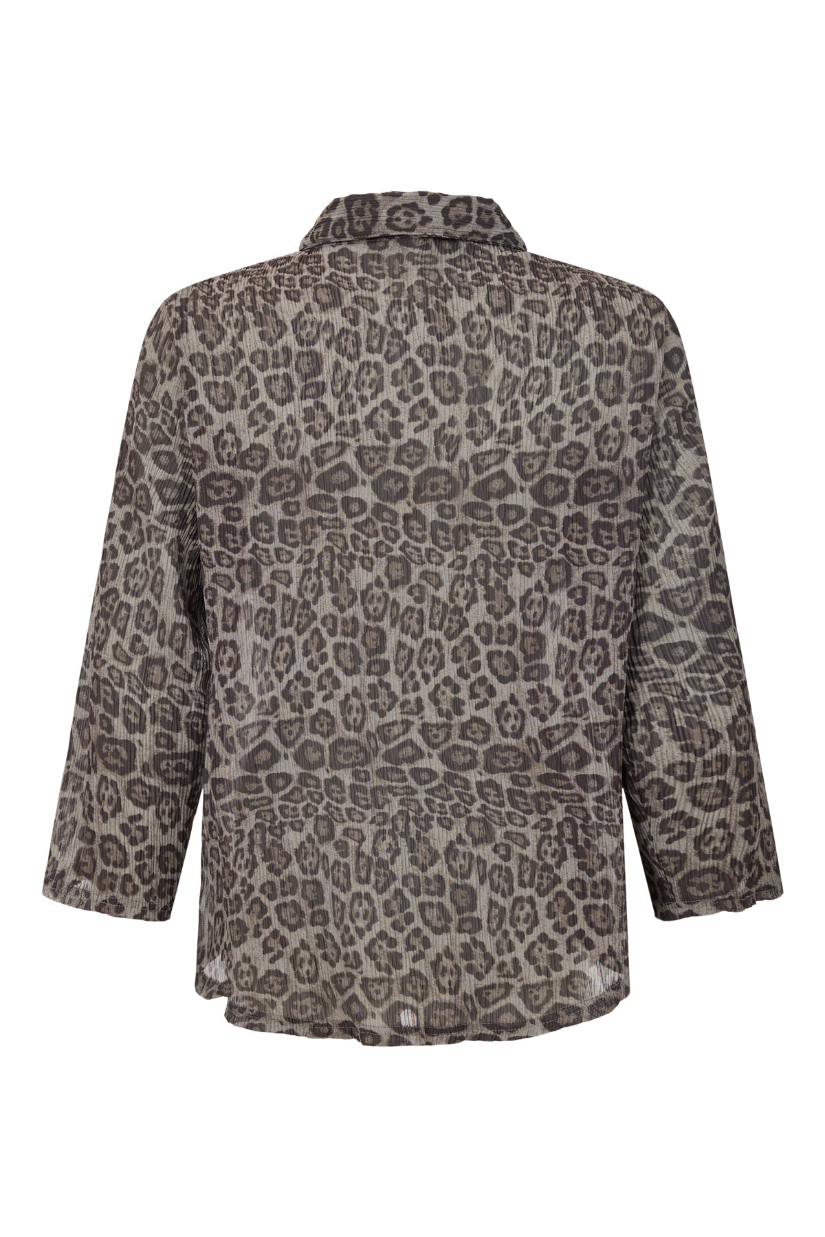 Bassini - Justine plíseruð skyrta með hlébarðamynstri