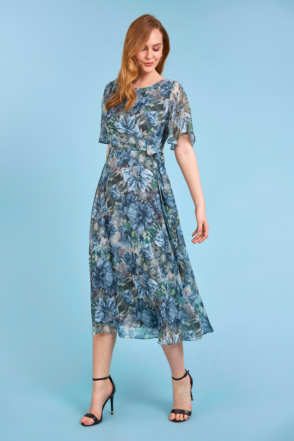 Molly Jo - Cade wrap sparikjóll með blómamynstri