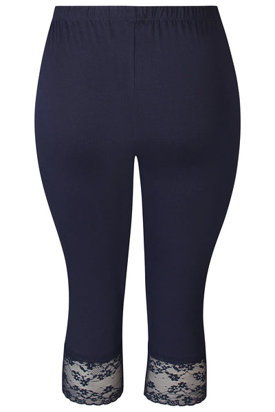 ZE-ZE - Malus 616 kvart leggings með blúndu