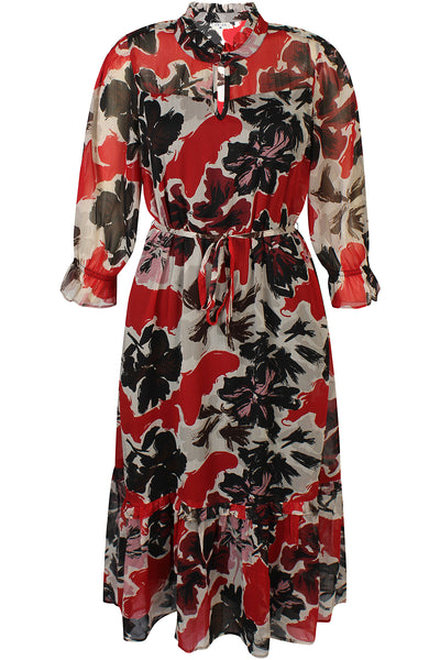 Ze-Ze -  Clio shiffonkjóll með pífu