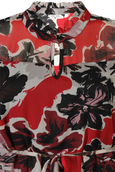 Ze-Ze -  Clio shiffonkjóll með pífu