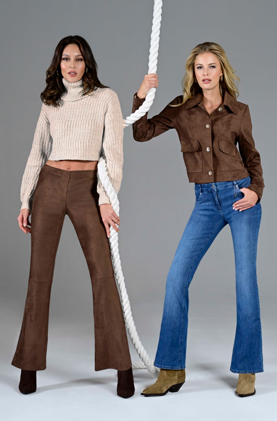 Robell - Joella útvíðar bómullar gallabuxur - 82 cm