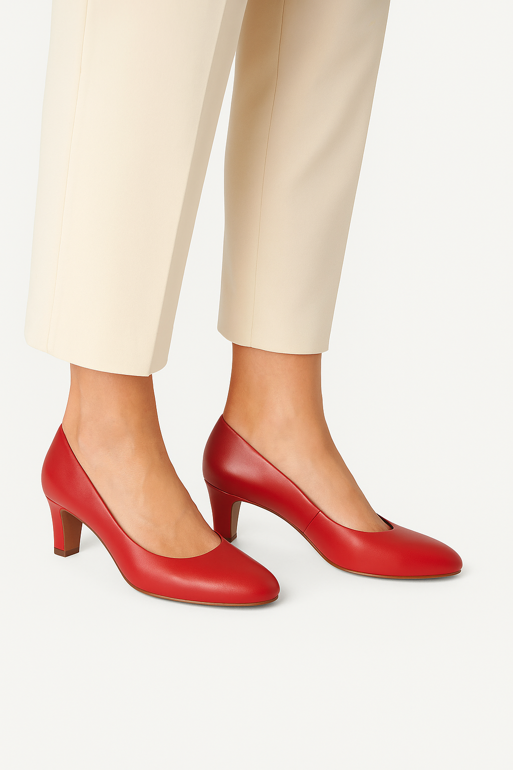 Tamaris - Leður hælaskór rauðir