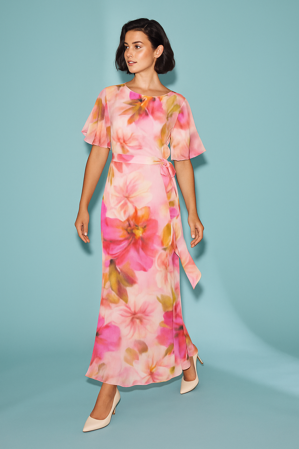 Molly Jo - Leonora sparikjóll með blómamynstri