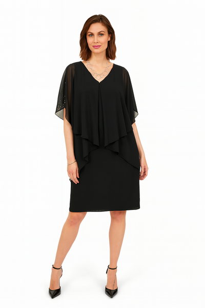 Godske - Hannah shiffon kjóll með skrautsteinum