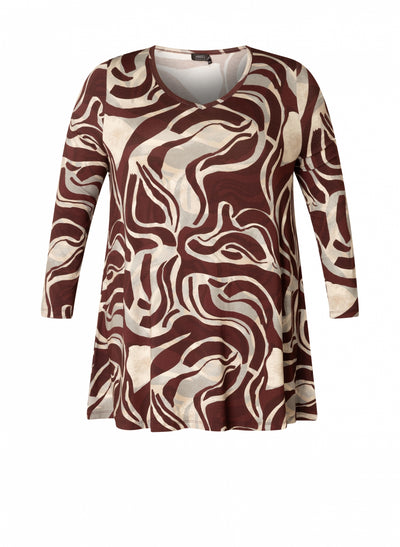 Yest Curve - Ankaria Essential tunika - Vínrautt mynstur