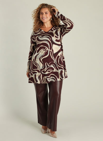 Yest Curve - Ankaria Essential tunika - Vínrautt mynstur