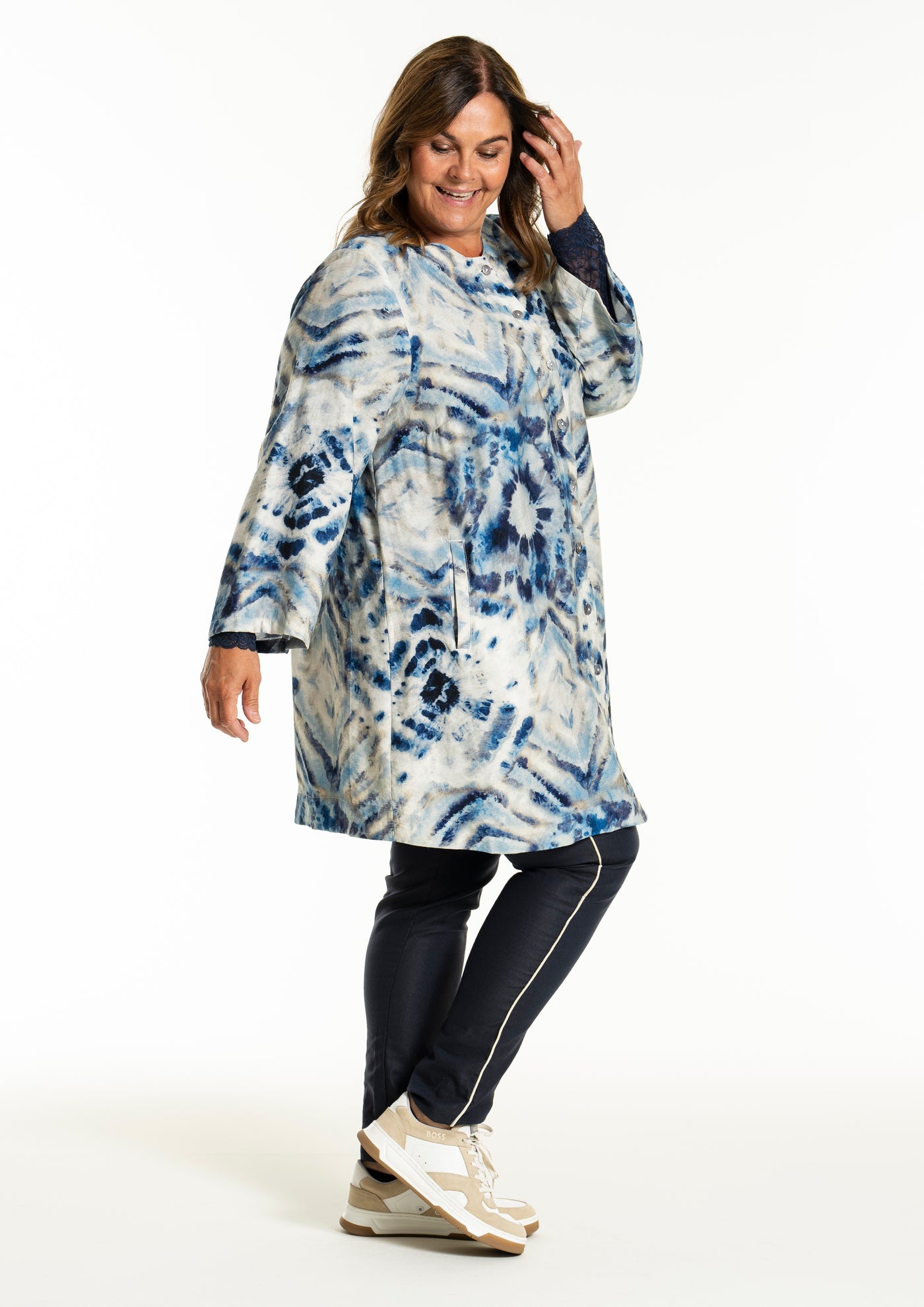 Gozzip - Jana tunika með blátóna mynstri