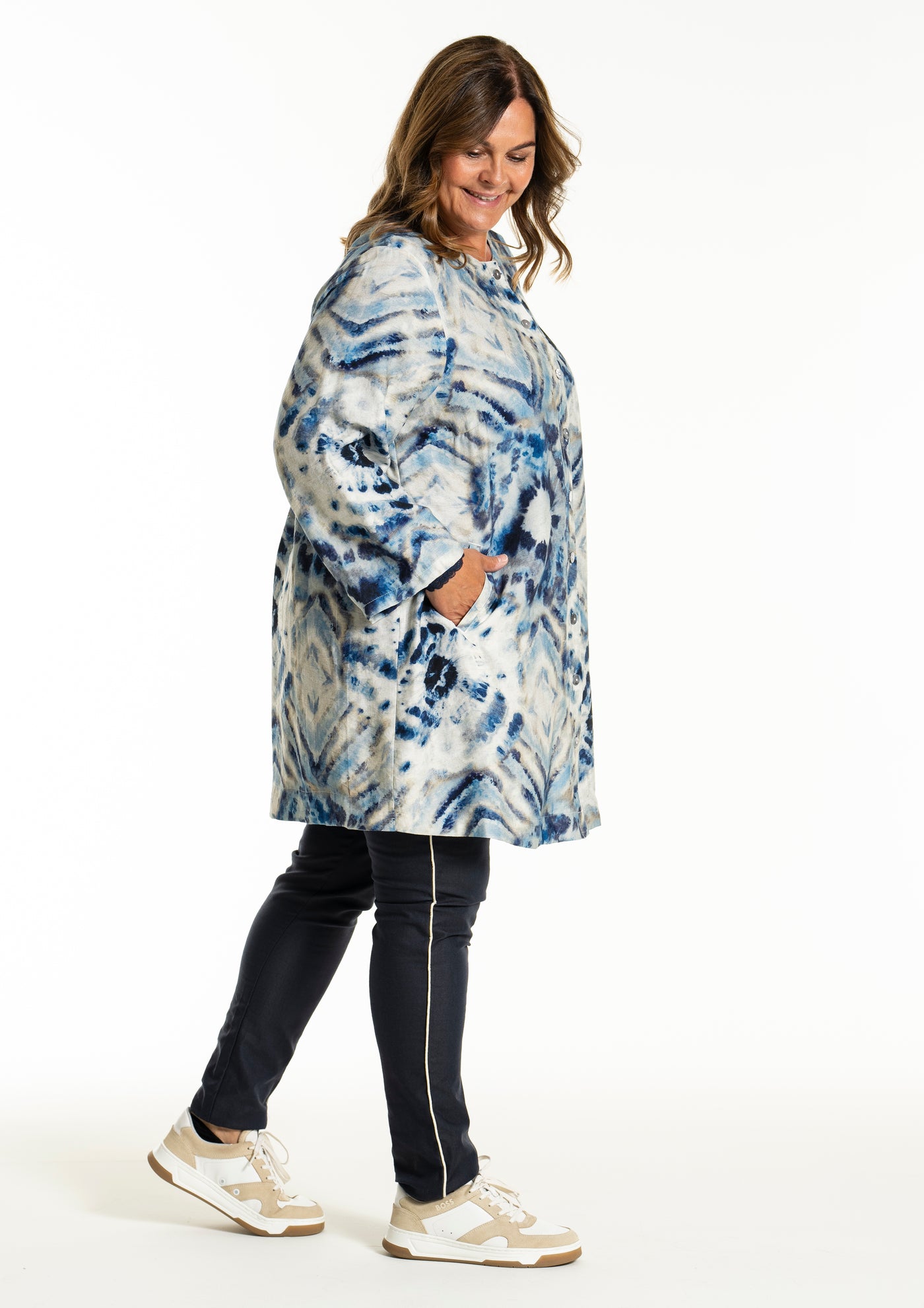 Gozzip - Jana tunika með blátóna mynstri