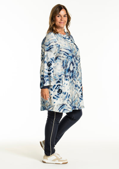 Gozzip - Jana tunika með blátóna mynstri