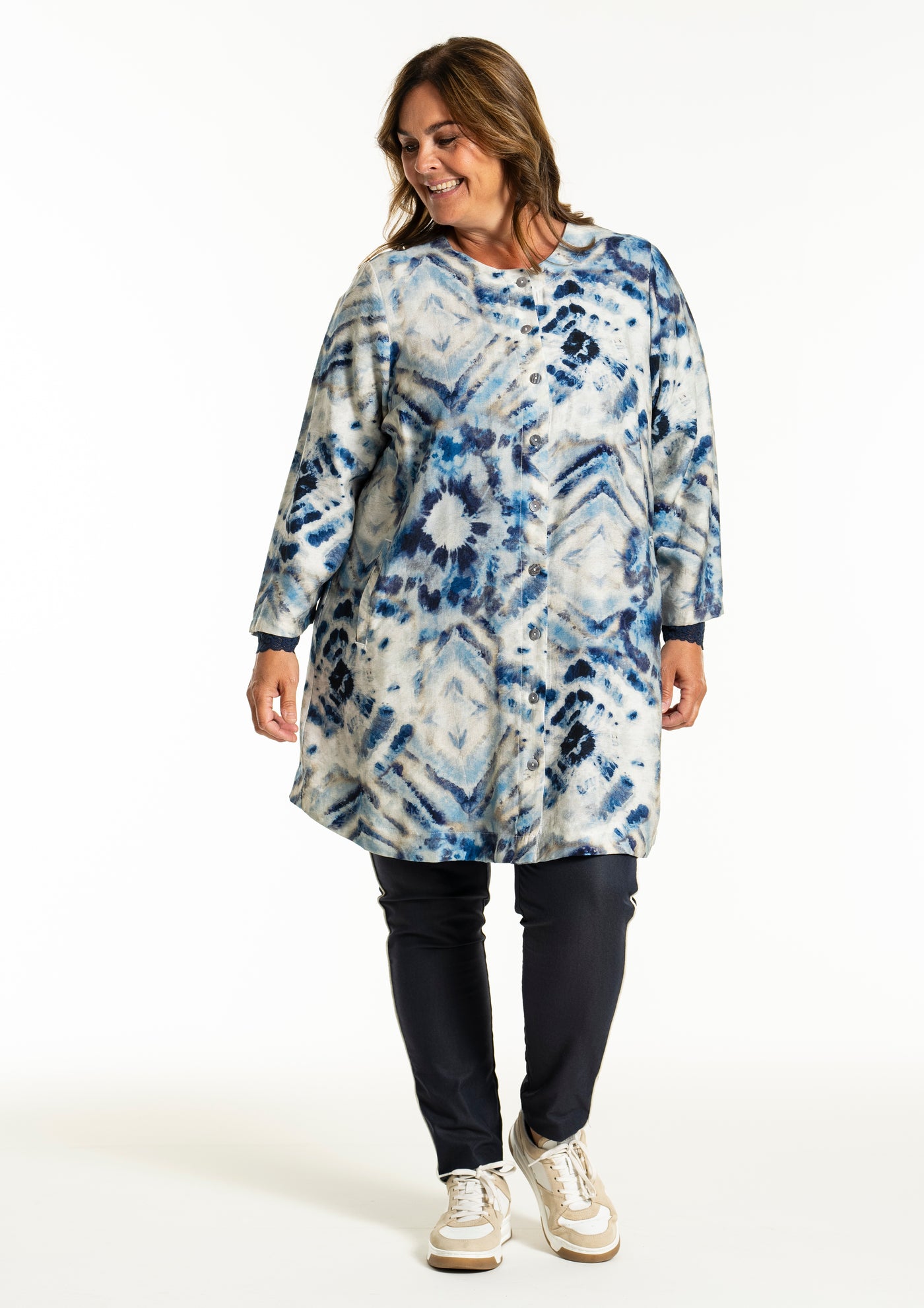 Gozzip - Jana tunika með blátóna mynstri