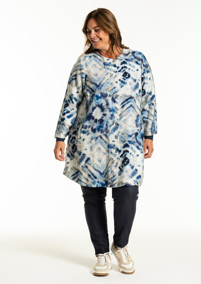 Gozzip - Jana tunika með blátóna mynstri