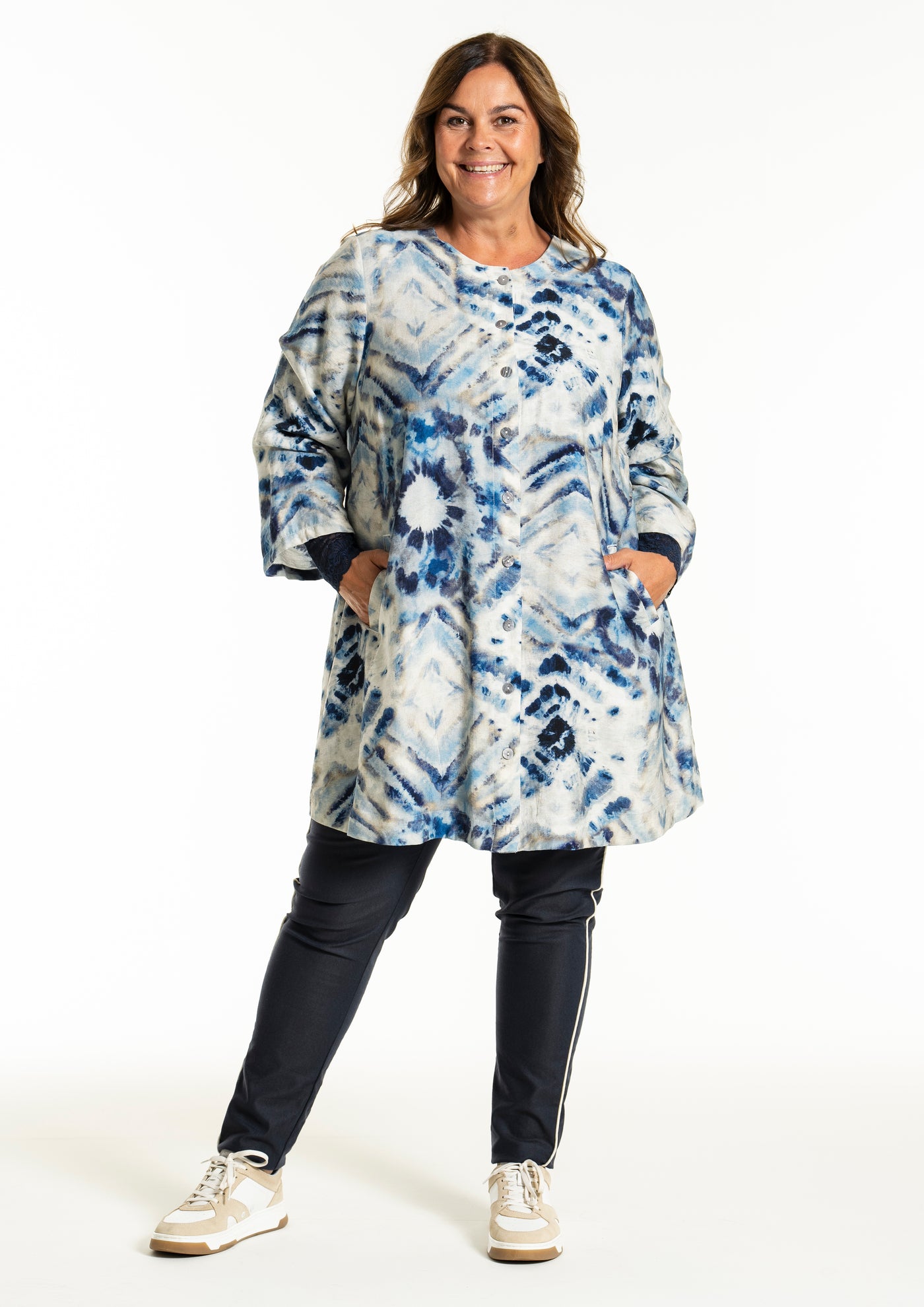 Gozzip - Jana tunika með blátóna mynstri